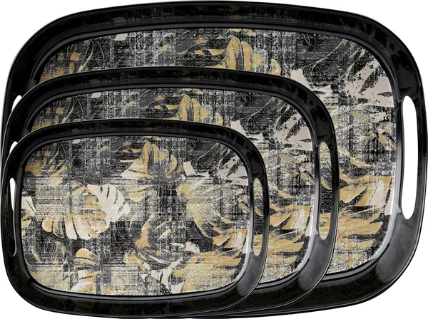 Dribble_100_Pure_Melamine_Serving_Tray_With_Handle_Set_Of_3_Small_Medium_Large_Food_Grade_Bpa_Free_For_Kitchen_Dining_Serving_Tea_Coffee_And_Meals_Shape_Rectangular_Design_Earthy_Bloom