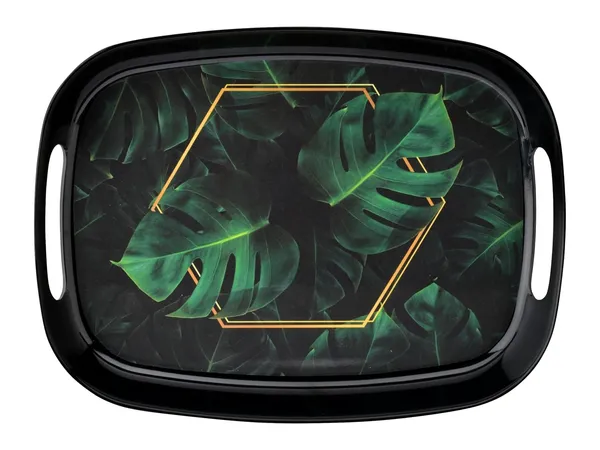 Dribble_100_Pure_Melamine_Serving_Tray_With_Handle_Small_Food_Grade_Bpa_Free_For_Kitchen_Dining_Serving_Tea_Coffee_And_Meals_Shape_Rectangular_Design_Night_Safari_Pack_of_2