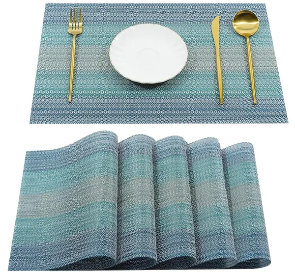 Dribble_Premium_Pvc_Placemats_Set_Of_6_Heat_Resistant_Washable_Waterproof_Table_Mats_Anti_Slip_Dining_Table_Placemats_For_Kitchen_Home_Decor_45X30Cm_Design_Mayura_Blue
