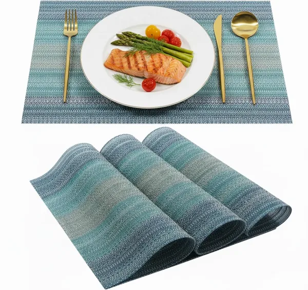 Dribble_Premium_Pvc_Placemats_Set_Of_4_Heat_Resistant_Washable_Waterproof_Table_Mats_Anti_Slip_Dining_Table_Placemats_For_Kitchen_Home_Decor_45X30Cm_Design_Mayura_Blue