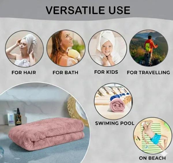 Dribble_Coral_Fleece_Weft_Knitting_400_Gsm_Bath_Towel_70_Cm_X_140_Cm_Ultra_Soft_Quick_Dry_Highly_Absorbent_Lightweight_Skin_Friendly_Towel_For_Bathroom_Gym_Travel_Pink_Blue_Pack_Of_2