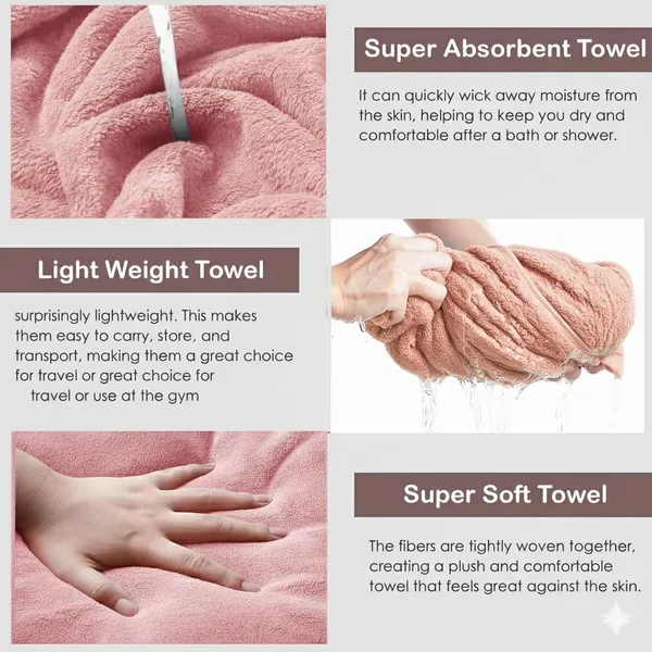 Dribble_Coral_Fleece_Weft_Knitting_400_Gsm_Bath_Towel_70_Cm_X_140_Cm_Ultra_Soft_Quick_Dry_Highly_Absorbent_Lightweight_Skin_Friendly_Towel_For_Bathroom_Gym_Travel_Pink_Blue_Pack_Of_2