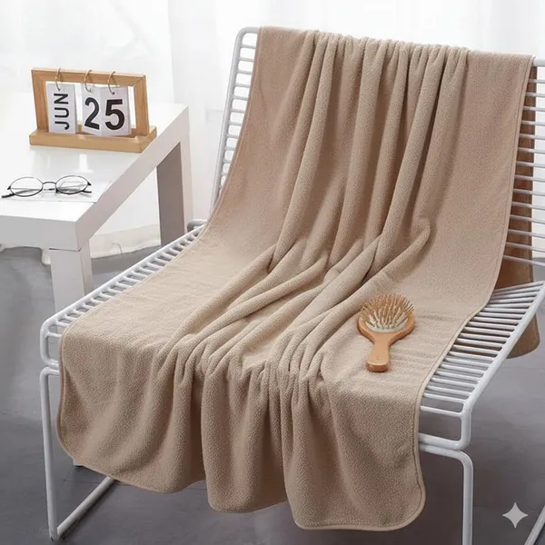 Dribble_Coral_Fleece_Weft_Knitting_400_Gsm_Bath_Towel_70_Cm_X_140_Cm_Ultra_Soft_Quick_Dry_Highly_Absorbent_Lightweight_Skin_Friendly_Towel_For_Bathroom_Gym_Travel_Green_Brown_Pack_Of_2