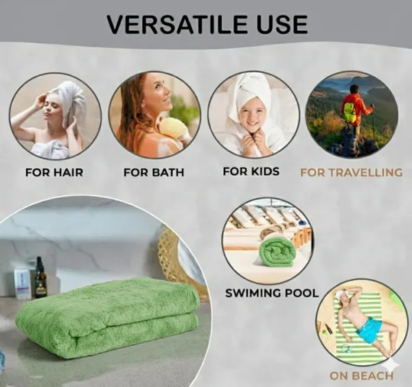 Dribble_Coral_Fleece_Weft_Knitting_400_Gsm_Bath_Towel_70_Cm_X_140_Cm_Ultra_Soft_Quick_Dry_Highly_Absorbent_Lightweight_Skin_Friendly_Towel_For_Bathroom_Gym_Travel_Green_Brown_Pack_Of_2