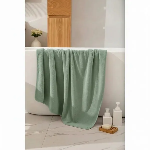 Dribble_Coral_Fleece_Weft_Knitting_400_Gsm_Bath_Towel_70_Cm_X_140_Cm_Ultra_Soft_Quick_Dry_Highly_Absorbent_Lightweight_Skin_Friendly_Towel_For_Bathroom_Gym_Travel_Green_Blue_Pack_Of_2