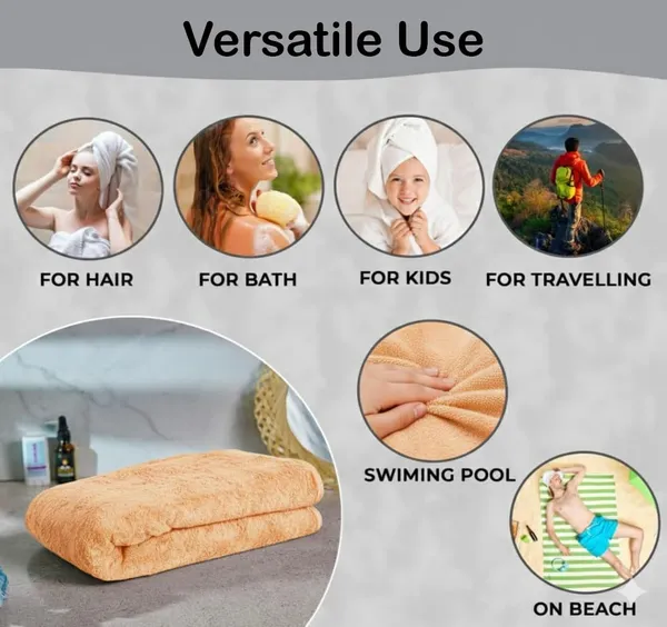 Dribble_Coral_Fleece_450Gsm_Bath_Towel_70X140_Cm_Ultra_Soft_Quick_Dry_Highly_Absorbent_Lightweight_Skin_Friendly_Towel_For_Bathroom_Gym_Travel_Peach_Grey_Pack_Of_2