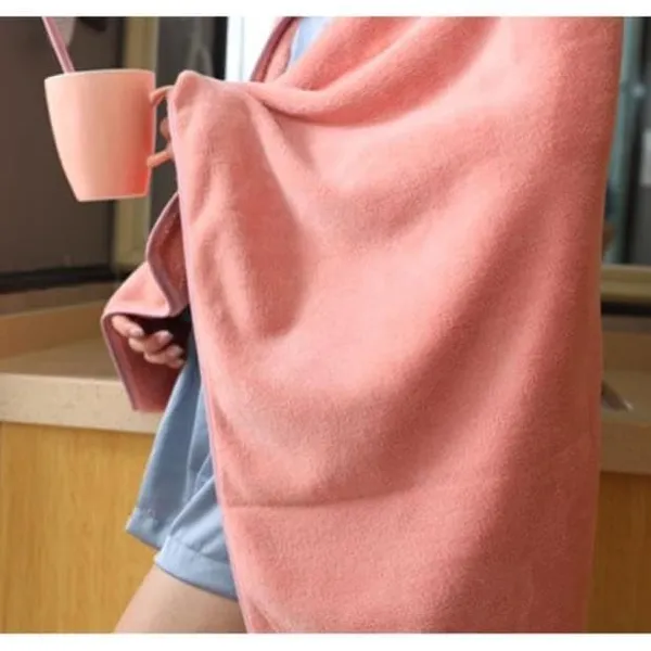 Dribble_Coral_Fleece_450Gsm_Bath_Towel_70X140_Cm_Ultra_Soft_Quick_Dry_Highly_Absorbent_Lightweight_Skin_Friendly_Towel_For_Bathroom_Gym_Travel_Peach_Grey_Pack_Of_2
