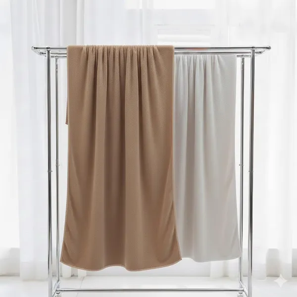 Dribble_Coral_Fleece_450Gsm_Bath_Towel_70X140_Cm_|_Ultra_Soft,_Quick_Dry,_Highly_Absorbent_|_Lightweight_&_Skin-Friendly_Towel_For_Bathroom,_Gym_&_Travel,_(Brown/Grey)-Pack_Of_2