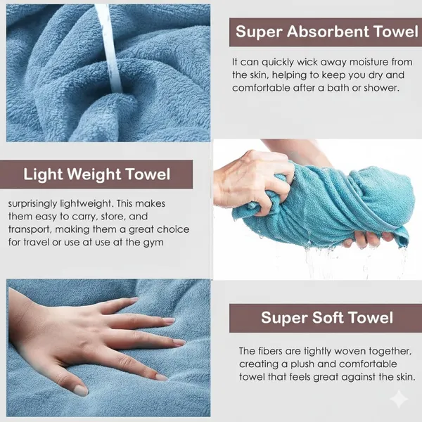 Dribble_Coral_Fleece_450Gsm_Bath_Towel_70X140_Cm_Ultra_Soft_Quick_Dry_Highly_Absorbent_Lightweight_Skin_Friendly_Towel_For_Bathroom_Gym_Travel_Brown_Blue_Pack_Of_2