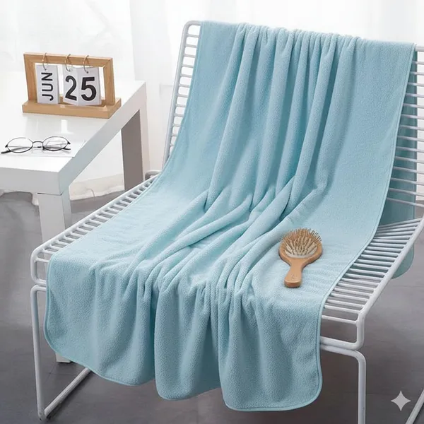 Dribble_Coral_Fleece_450Gsm_Bath_Towel_70X140_Cm_Ultra_Soft_Quick_Dry_Highly_Absorbent_Lightweight_Skin_Friendly_Towel_For_Bathroom_Gym_Travel_Brown_Blue_Pack_Of_2