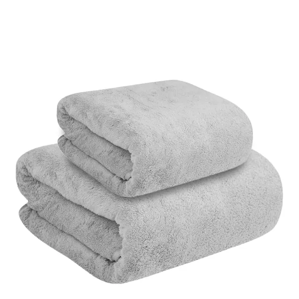Dribble_Coral_Fleece_Microfiber_Towel_Set_Ultra_Soft_Highly_Absorbent_Hand_Towel_Bath_Towel_450Gsm_Quick_Dry_Towels_For_Bathroom_Home_Gym_Travel_Pack_Of_2_Grey