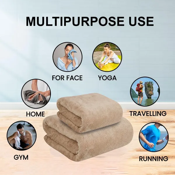 Dribble_Coral_Fleece_Microfiber_Towel_Set_Ultra_Soft_Highly_Absorbent_Hand_Towel_Bath_Towel_450Gsm_Quick_Dry_Towels_For_Bathroom_Home_Gym_Travel_Pack_Of_2_Brown