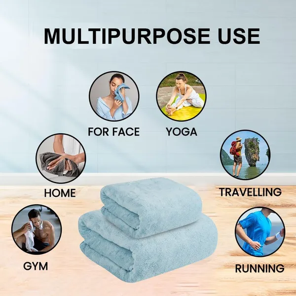 Dribble_Coral_Fleece_Microfiber_Towel_Set_Ultra_Soft_Highly_Absorbent_Hand_Towel_Bath_Towel_450Gsm_Quick_Dry_Towels_For_Bathroom_Home_Gym_Travel_Pack_Of_2_Blue