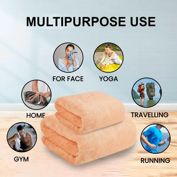 Dribble_Coral_Fleece_Microfiber_Towel_Set_|_Ultra_Soft_&_Highly_Absorbent_Hand_Towel_+_Bath_Towel_|_450Gsm_Quick_Dry_Towels_For_Bathroom,_Home,_Gym_&_Travel_(Pack_Of_2,_Peach)