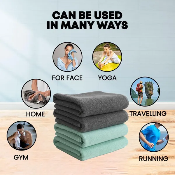 Dribble_Microfiber_Weft_Knitting_400_Gsm_Hand_Towel_40X60_Cm_Ultra_Soft_Quick_Dry_Highly_Absorbent_Lightweight_Skin_Friendly_Towel_For_Bathroom_Gym_Travel_Grey_Pista_Green_Pack_Of_4