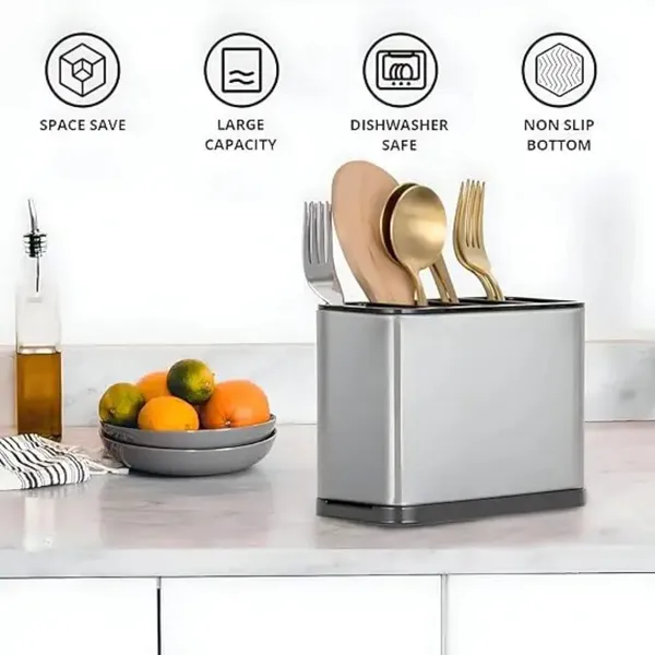 Dribble_Stainless_Steel_Cutlery_Holder_For_Kitchen_Rust_Proof_Cutlery_Stand_Spoon_Holder_For_Countertop_Durable_Spoon_Organizer_For_Forks_Spatula_Knives_Cooking_Utensils