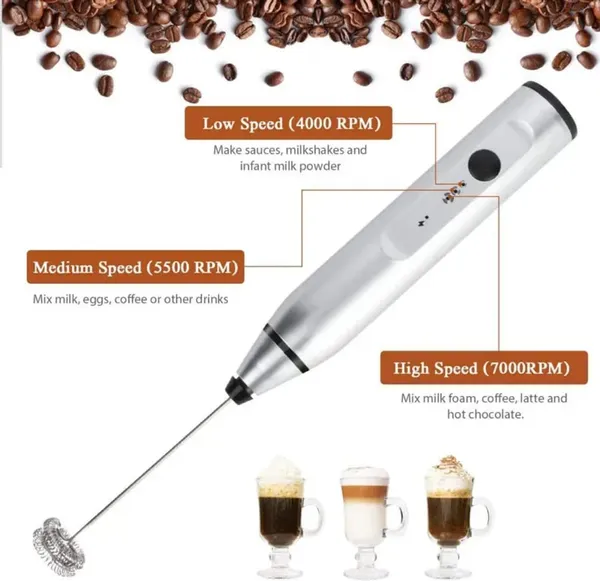 Dribble_Usb_Rechargeable_Milk_Frother_Egg_Beater_3_Speed_Handheld_Coffee_Frother_For_Cappuccino_Latte_Hot_Chocolate_Stainless_Steel_Whisk_Easy_To_Clean_White