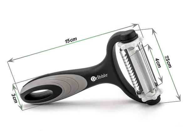 Dribble_Premium_3_In_1_Multi_Functional_Peeler_With_Sharp_Stainless_Steel_Straight_Serrated_And_Julienne_Blades_For_Potatoes_Carrots_Vegetables_Fruits_And_Salads_Black_Gray_Pack_Of_1_-_Pack_Of_2