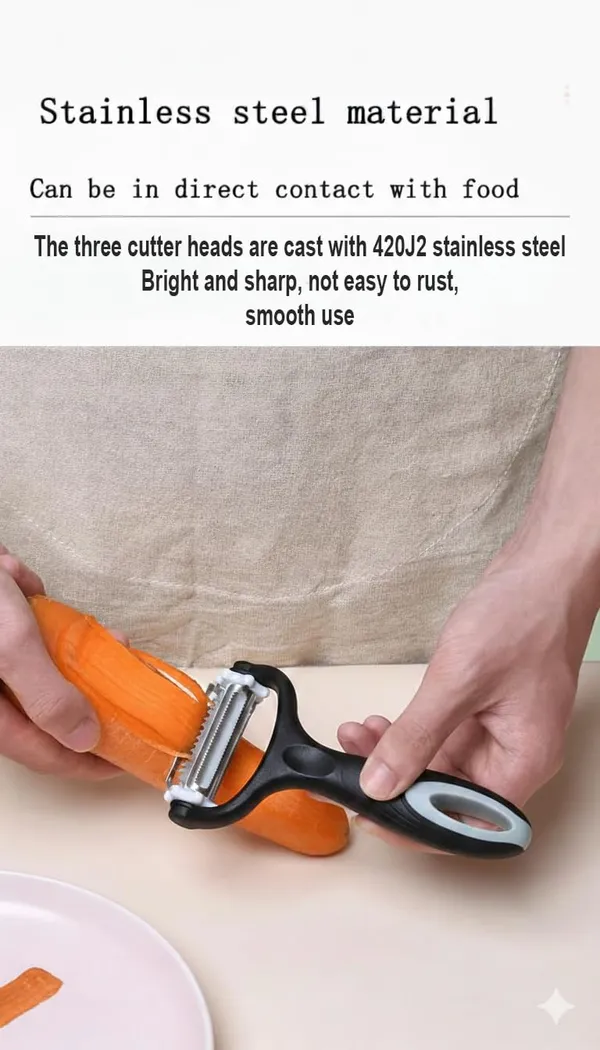 Dribble_Premium_3_In_1_Multi_Functional_Peeler_With_Sharp_Stainless_Steel_Straight_Serrated_And_Julienne_Blades_For_Potatoes_Carrots_Vegetables_Fruits_And_Salads_Black_Gray_Pack_Of_1_-_Pack_Of_2