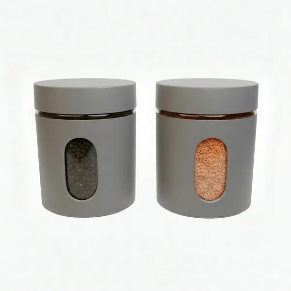 Dribble_Stainless_Steel_Storage_Jar_Set_Of_2_With_Glass_Window_Airtight_Kitchen_Canister_Containers_For_Rice_Pulses_Spices_Dry_Fruits_Moisture_Proof_Grey