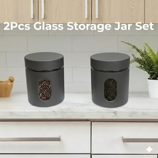 Dribble_Stainless_Steel_Storage_Jar_Set_Of_2_With_Glass_Window_Airtight_Kitchen_Canister_Containers_For_Rice_Pulses_Spices_Dry_Fruits_Moisture_Proof_Grey