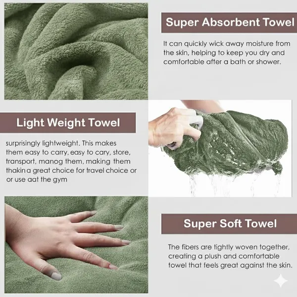 Dribble_Coral_Fleece_Weft_Knitting_400Gsm_Bath_Towel_70X140Cm_Ultra_Soft_Quick_Dry_Highly_Absorbent_Lightweight_Skin_Friendly_Towel_For_Bathroom_Gym_Travel_Green_Blue_Pink_Pack_Of_3