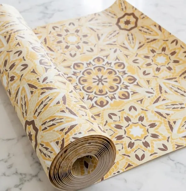 Dribble_Eva_Shelf_Liner_Mat_45X500Cm_Roll_Non_Slip_Drawer_Cabinet_Liner_For_Kitchen_Waterproof_Oil_Proof_Washable_Fridge_Mat_Anti_Skid_Cupboard_Wardrobe_Multipurpose_Mat_Yellow_Mandala_Art