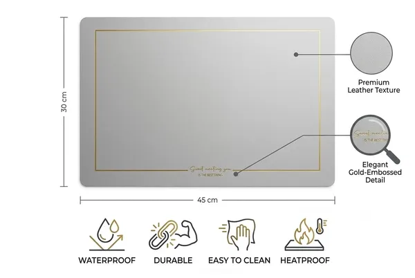 Dribble_Premium_Pu_Leather_Placemats_Set_Of_6_Double_Layer_Waterproof_Heat_Resistant_Non_Slip_Easy_Clean_Dining_Table_Mats_For_Kitchen_Dining_Office_Desk_Reversible_Smooth_Finish_Silver