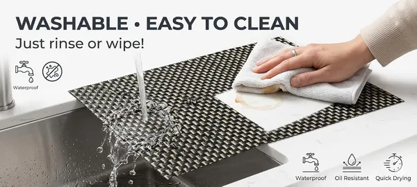 Dribble_Premium_Anti_Uv_Mesh_Woven_Pvc_Table_Placemats_Set_Of_6_Non_Slip_Heat_Resistant_Washable_Dining_Table_Mats_For_Kitchen_Dining_Office_45Cm_X_30Cm_Durable_Textured_Design_Black