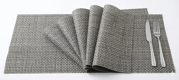 Dribble_Premium_Anti_Uv_Mesh_Woven_Pvc_Table_Placemats_Set_Of_6_Non_Slip_Heat_Resistant_Washable_Dining_Table_Mats_For_Kitchen_Dining_Office_45Cm_X_30Cm_Durable_Textured_Design_Grey