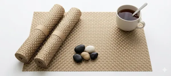 Dribble_Premium_Anti_Uv_Mesh_Woven_Pvc_Table_Placemats_Set_Of_6_Non_Slip_Heat_Resistant_Washable_Dining_Table_Mats_For_Kitchen_Dining_Office_45Cm_X_30Cm_Durable_Textured_Design_Golden