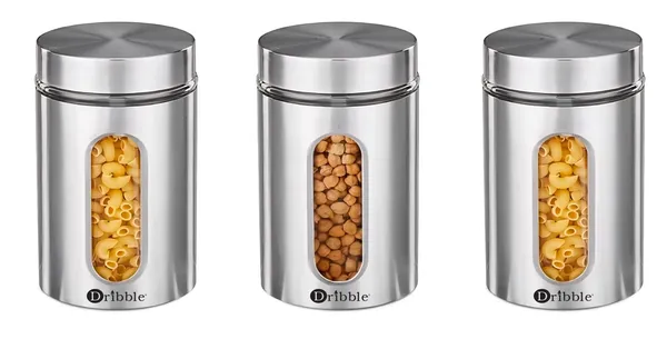 Dribble_Stainless_Steel_Glass_Window_Jar_Set_Of_3_|_Airtight_See-Through_Kitchen_Storage_Canister_With_Transparent_Window_|_Steel_Snack,_Masala,_Spice,_Pickle,_Fryums_&_Cookie_Container(600ml,_900ml)
