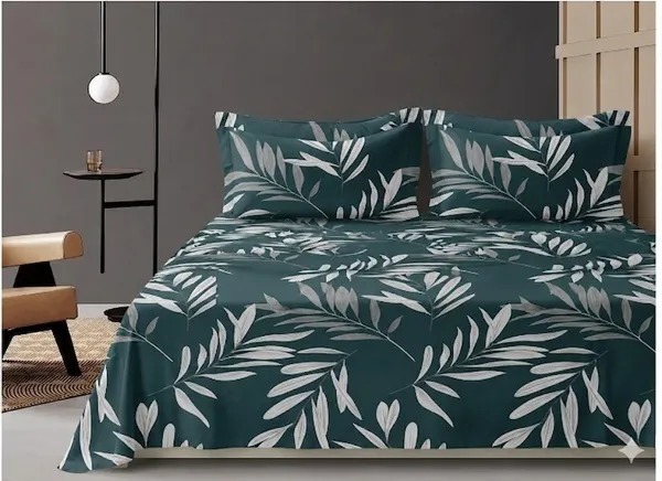 Dribble_Midnight_Garden_Queen_Size_Bedsheet_with_2_Pillow_Covers_|_186_TC_Soft_Cotton_Feel_Bed_Sheet_|_Breathable_Printed_Bedding_Set_|_Skin-Friendly_&_Durable_for_Bedroom,_Home_&_Hotel