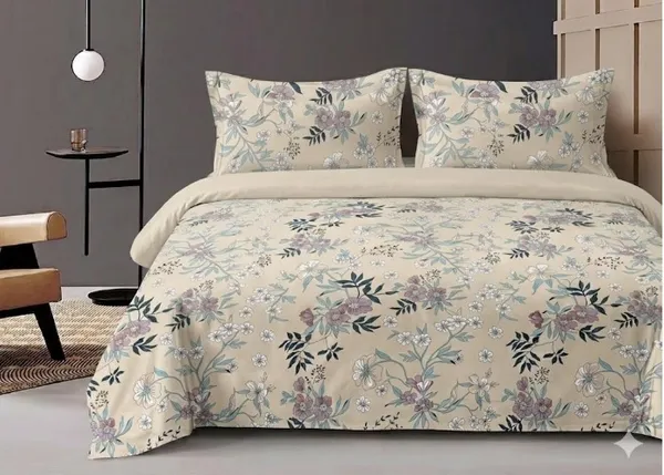 Dribble_Sand_Blossom_Queen_Size_Bedsheet_with_2_Pillow_Covers_|_186_TC_Soft_Cotton_Feel_Bed_Sheet_|_Breathable_Printed_Bedding_Set_|_Skin-Friendly_&_Durable_for_Bedroom,_Home_&_Hotel