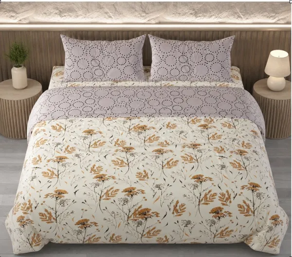Dribble_King_Size_Bedsheet_210_TC_with_2_Pillow_Covers_�_108_x_108_Inches_Extra_Large_�_Soft_Cotton_Fabric,_Breathable_Printed_Bedding_Set_for_Bedroom_Home_Hotel_Design_-_Earthy_Patels