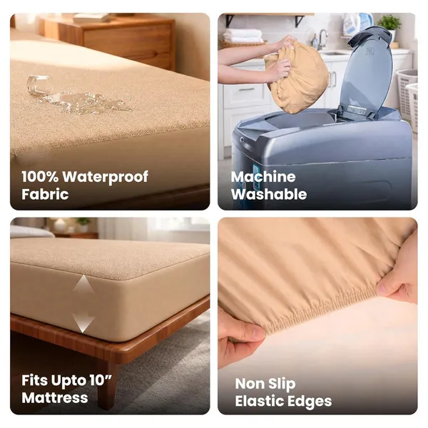 Dribble_Waterproof_Premium_Terry_Cotton_Mattress_Protector_for_Double_Bed_King_Size_78x72_Inches_|_Elastic_Fitted_|_Fits_Upto_10_Inch_|_Bed_Protector_Cover_(78"x72"_King_Beige)