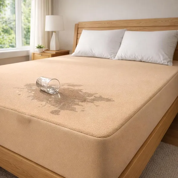 Dribble_Waterproof_Premium_Terry_Cotton_Mattress_Protector_for_Double_Bed_King_Size_78x72_Inches_|_Elastic_Fitted_|_Fits_Upto_10_Inch_|_Bed_Protector_Cover_(78"x72"_King_Beige)