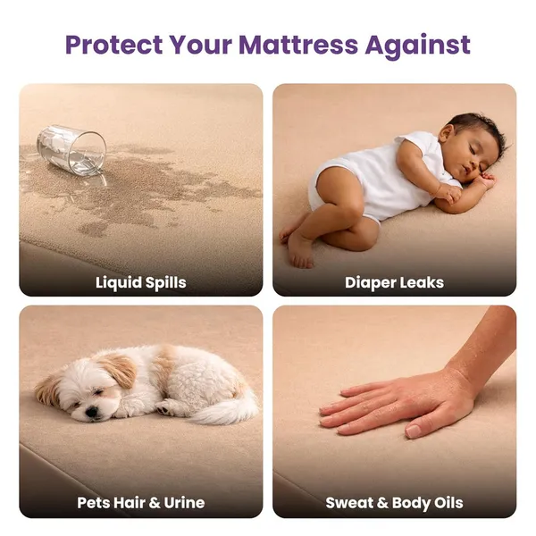 Dribble_Waterproof_Premium_Terry_Cotton_Mattress_Protector_for_Double_Bed_King_Size_78x72_Inches_|_Elastic_Fitted_|_Fits_Upto_10_Inch_|_Bed_Protector_Cover_(78"x72"_King_Beige)