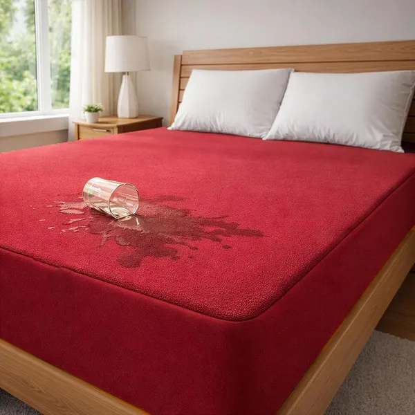 Dribble_Waterproof_Premium_Terry_Cotton_Mattress_Protector_for_Double_Bed_King_Size_78x72_Inches_|_Elastic_Fitted_|_Fits_Upto_10_Inch_|_Bed_Protector_Cover_(78"x72"_King_Maroon)