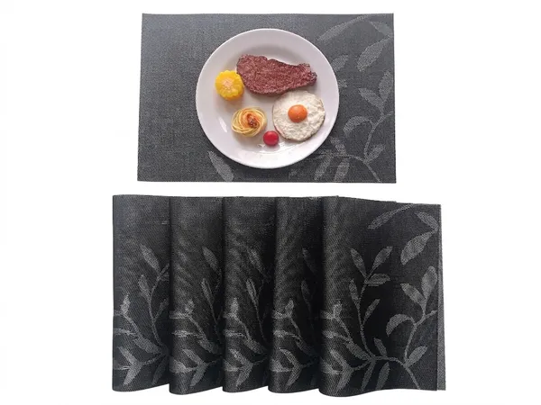 Dribble_PVC_Placemats_Set_of_6_|_Heat-Resistant,_Washable,_Waterproof_Table_Mats_|_Anti-Slip_Dining_Table_Placemats_for_Kitchen_&_Home_Decor_�_45x30cm,_Design_-_Night_Beauty