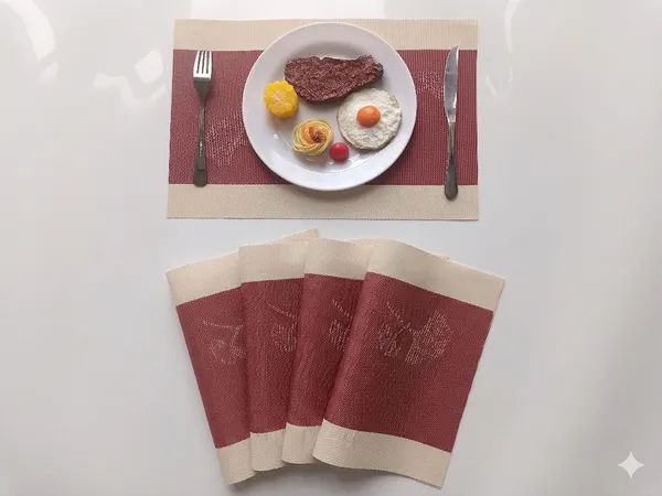Dribble_PVC_Placemats_Set_of_4_|_Heat-Resistant,_Washable,_Waterproof_Table_Mats_|_Anti-Slip_Dining_Table_Placemats_for_Kitchen_&_Home_Decor_�_45x30cm,_Design_-_Desert_Wine