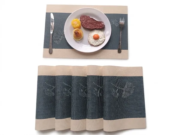 Dribble_PVC_Placemats_Set_of_6_|_Heat-Resistant,_Washable,_Waterproof_Table_Mats_|_Anti-Slip_Dining_Table_Placemats_for_Kitchen_&_Home_Decor_�_45x30cm,_Design_-_Olive_Sand