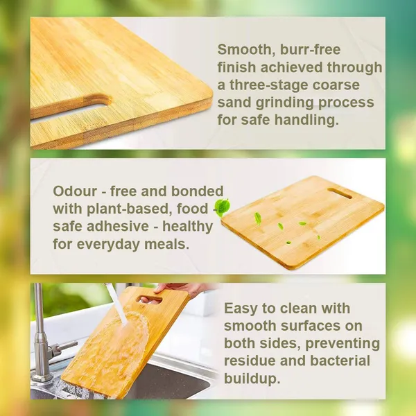 Dribble_Premium_Bamboo_Kitchen_Combo_Set_|_Large_Bamboo_Wood_Chopping_Board_32x22x2cm_&_Eco-Friendly_Bamboo_Wooden_Coasters/Heat_Pads_Pack_of_2_|_BPA-Free_Anti-Microbial_Cutting_Board_for_Vegetables,_Fruits,_Meat_&_Cheese_|_Durable_Kitchen_Accessories