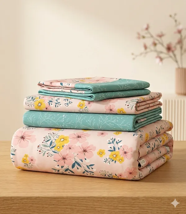 Dribble_King_Size_Bedsheet_210TC_with_2_Pillow_Covers_108x108_Inches_Extra_Large_�Soft_Cotton_Fabric,_Breathable_Printed_Bedding_Set_for_Bedroom_Home_Hotel_Design-Wildflower_Charm