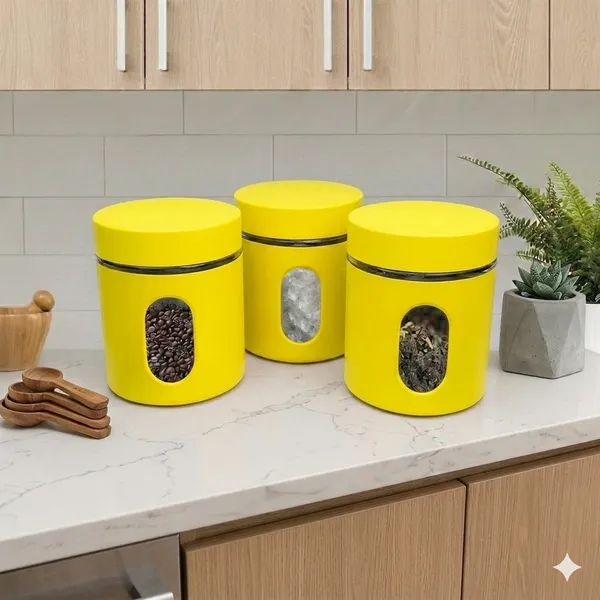Dribble_Stainless_Steel_Storage_Jar_Set_Of_3_With_Glass_Window_|_Airtight_Kitchen_Canister_Containers_For_Rice,_Pulses,_Spices_&_Dry_Fruits_|_Moisture_Proof_(Yellow)_(730Ml_Each)