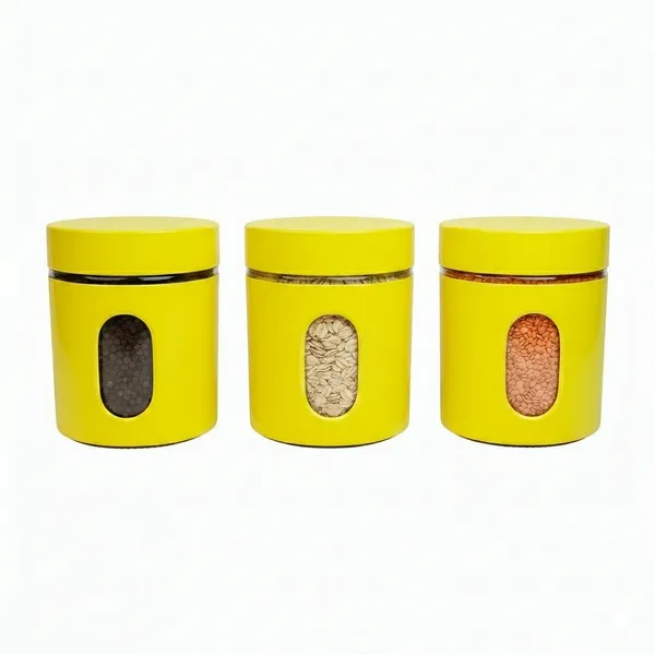 Dribble_Stainless_Steel_Storage_Jar_Set_Of_3_With_Glass_Window_|_Airtight_Kitchen_Canister_Containers_For_Rice,_Pulses,_Spices_&_Dry_Fruits_|_Moisture_Proof_(Yellow)_(730Ml_Each)