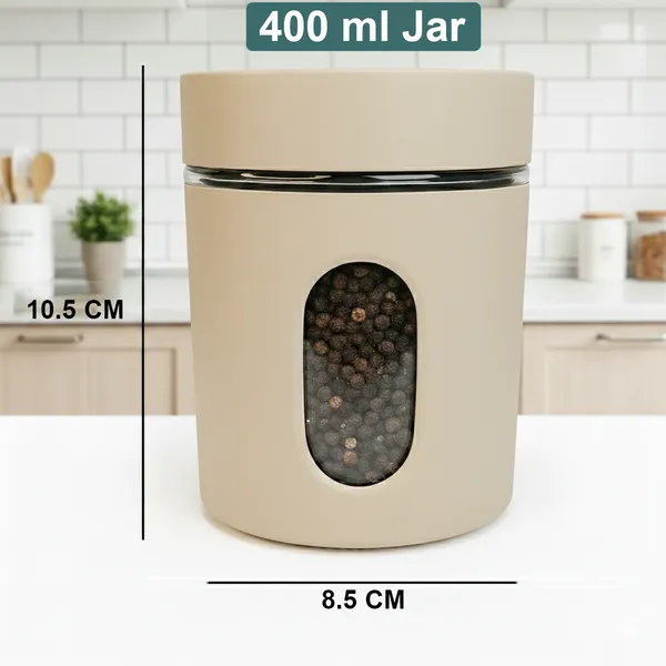 Dribble_Stainless_Steel_Storage_Jar_Set_Of_3_With_Glass_Window_|_Airtight_Kitchen_Canister_Containers_For_Rice,_Pulses,_Spices_&_Dry_Fruits_|_Moisture_Proof_(Beige)_(400Ml_Each)