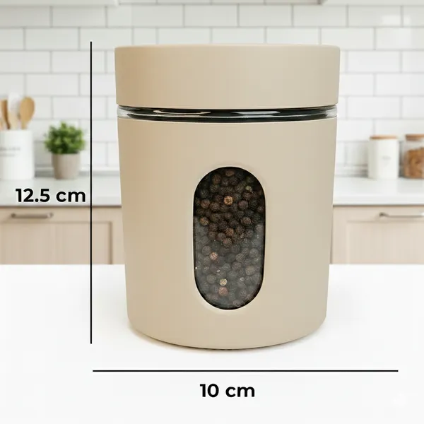 Dribble_Stainless_Steel_Storage_Jar_Set_Of_3_With_Glass_Window_|_Airtight_Kitchen_Canister_Containers_For_Rice,_Pulses,_Spices_&_Dry_Fruits_|_Moisture_Proof_(Beige)_(400Ml_Each)