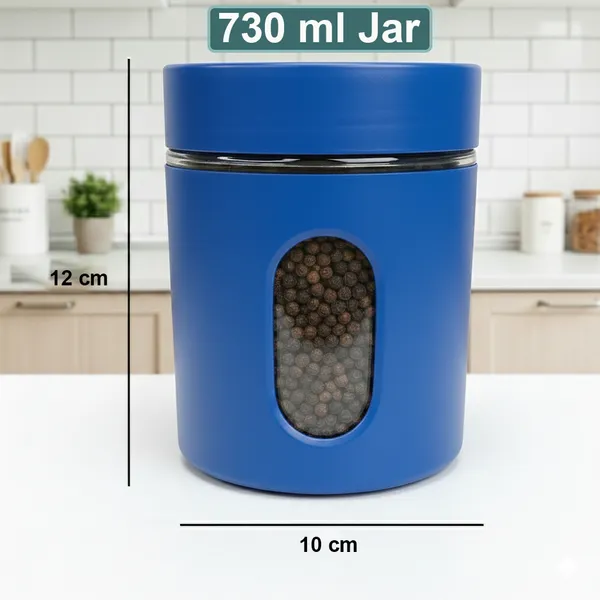 Dribble_Stainless_Steel_Storage_Jar_Set_Of_3_With_Glass_Window_|_Airtight_Kitchen_Canister_Containers_For_Rice,_Pulses,_Spices_&_Dry_Fruits_|_Moisture_Proof_(Blue)_(730Ml_Each)