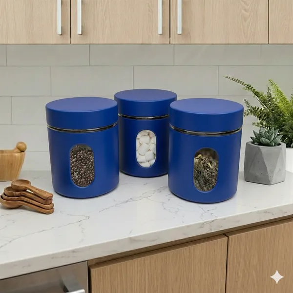 Dribble_Stainless_Steel_Storage_Jar_Set_Of_3_With_Glass_Window_|_Airtight_Kitchen_Canister_Containers_For_Rice,_Pulses,_Spices_&_Dry_Fruits_|_Moisture_Proof_(Blue)_(730Ml_Each)